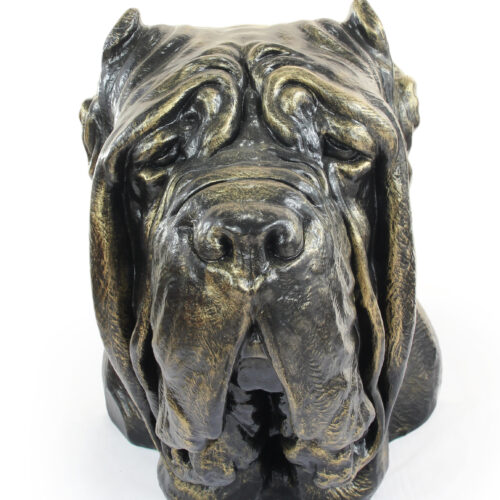 Urne et buste pour chien : Mastin Napoletano en jardin