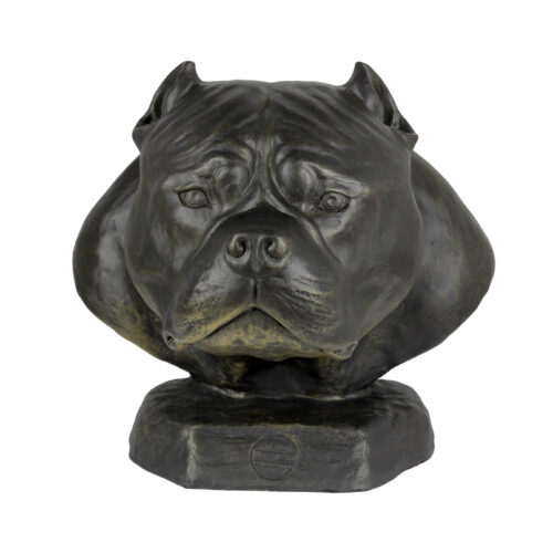 Urne pour cendres de chien American Bully - buste décoratif jardin