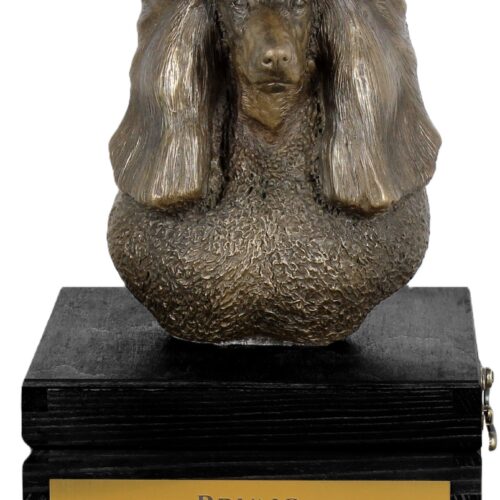 Urne gravée avec sculpture de chien Poodle, artisanat unique